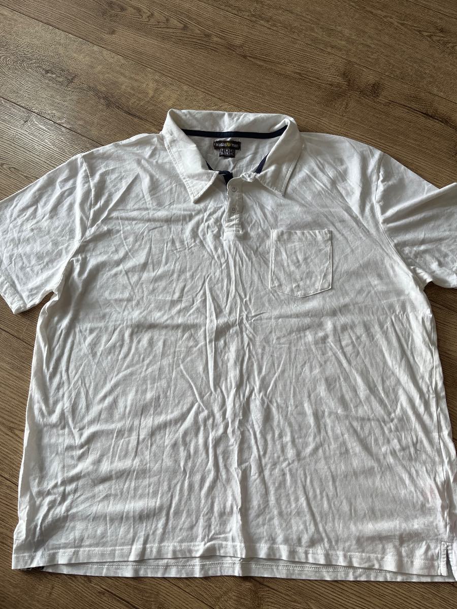 Men's White Short Sleeve Polo Shirt Atlas for Men Size 4XL