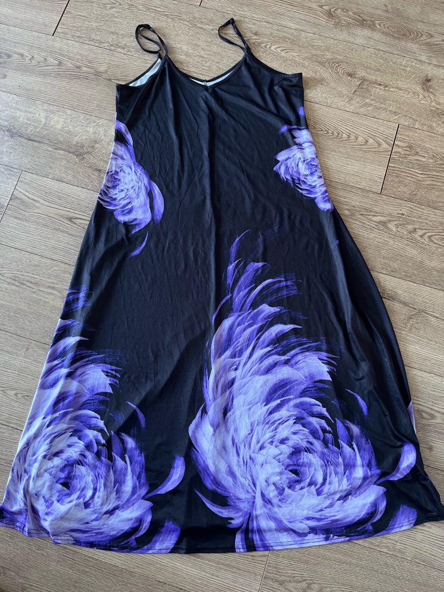 Kidsform Purple Floral Cami Maxi Dress XL Very Good
