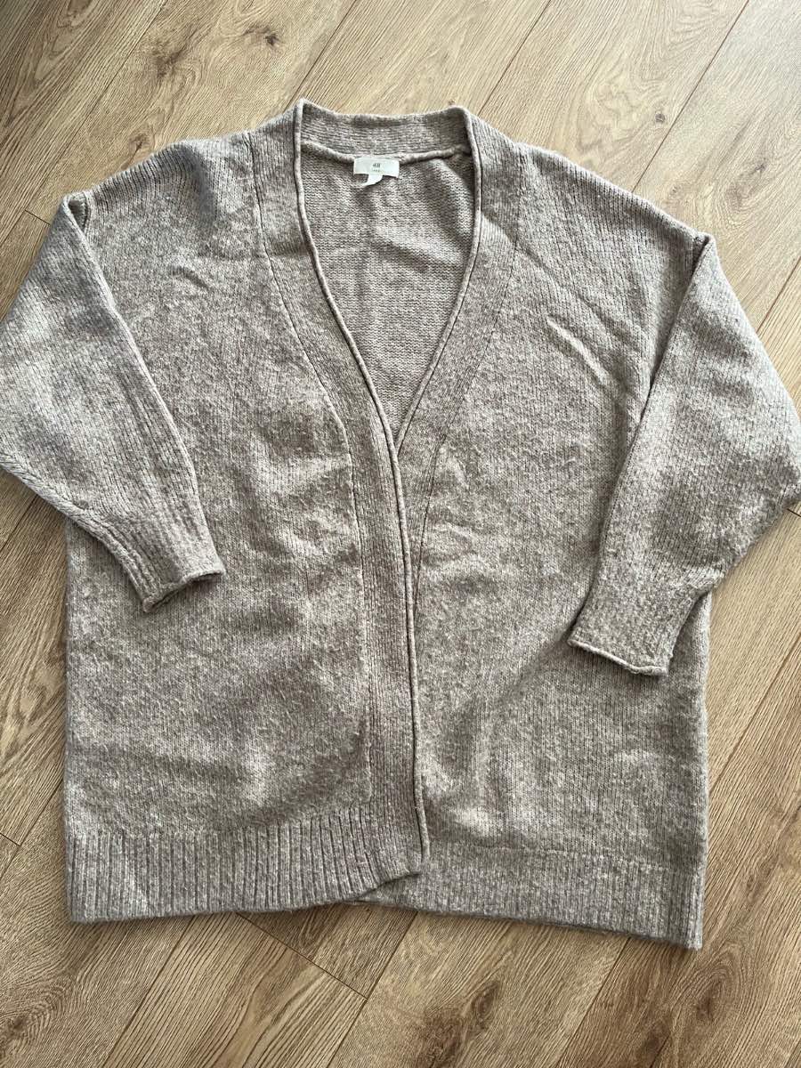 H&M Grey Melange Oversized Knit Cardigan - XL