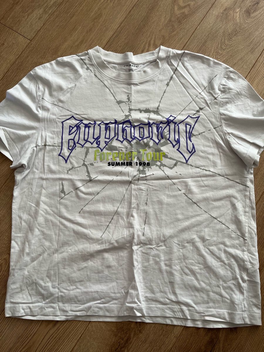 Primark Euphoric Forever Tour Graphic T-Shirt XXL White