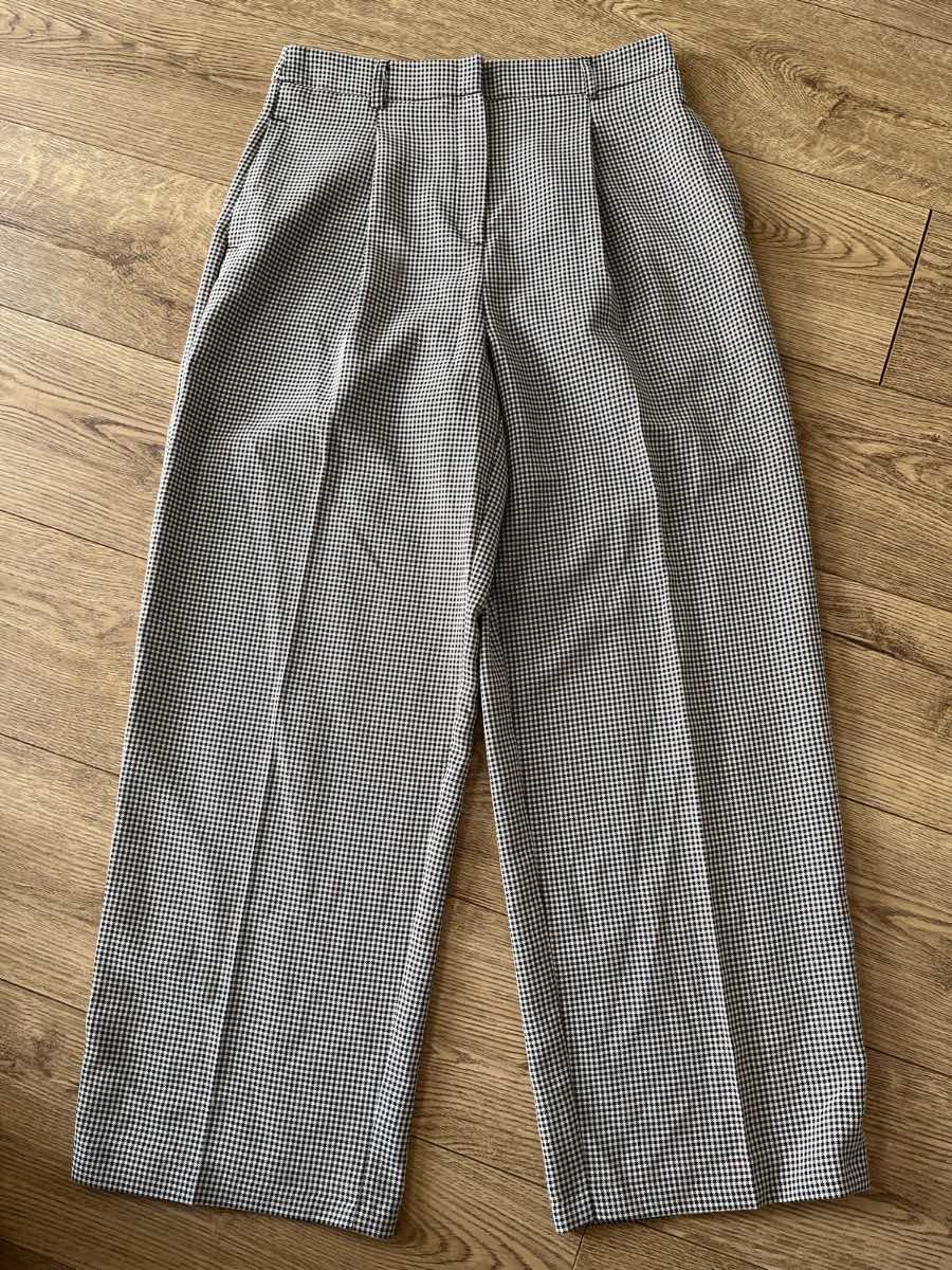 George Houndstooth Check Pleated Wide Leg Trousers Size 14
