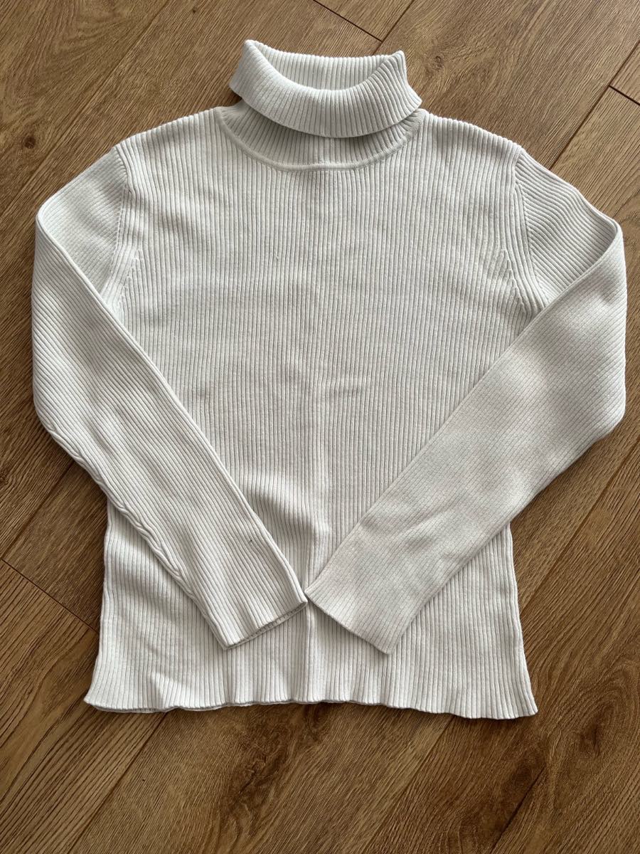 George Girls White Ribbed Turtleneck Jumper | Age 12-13 Years