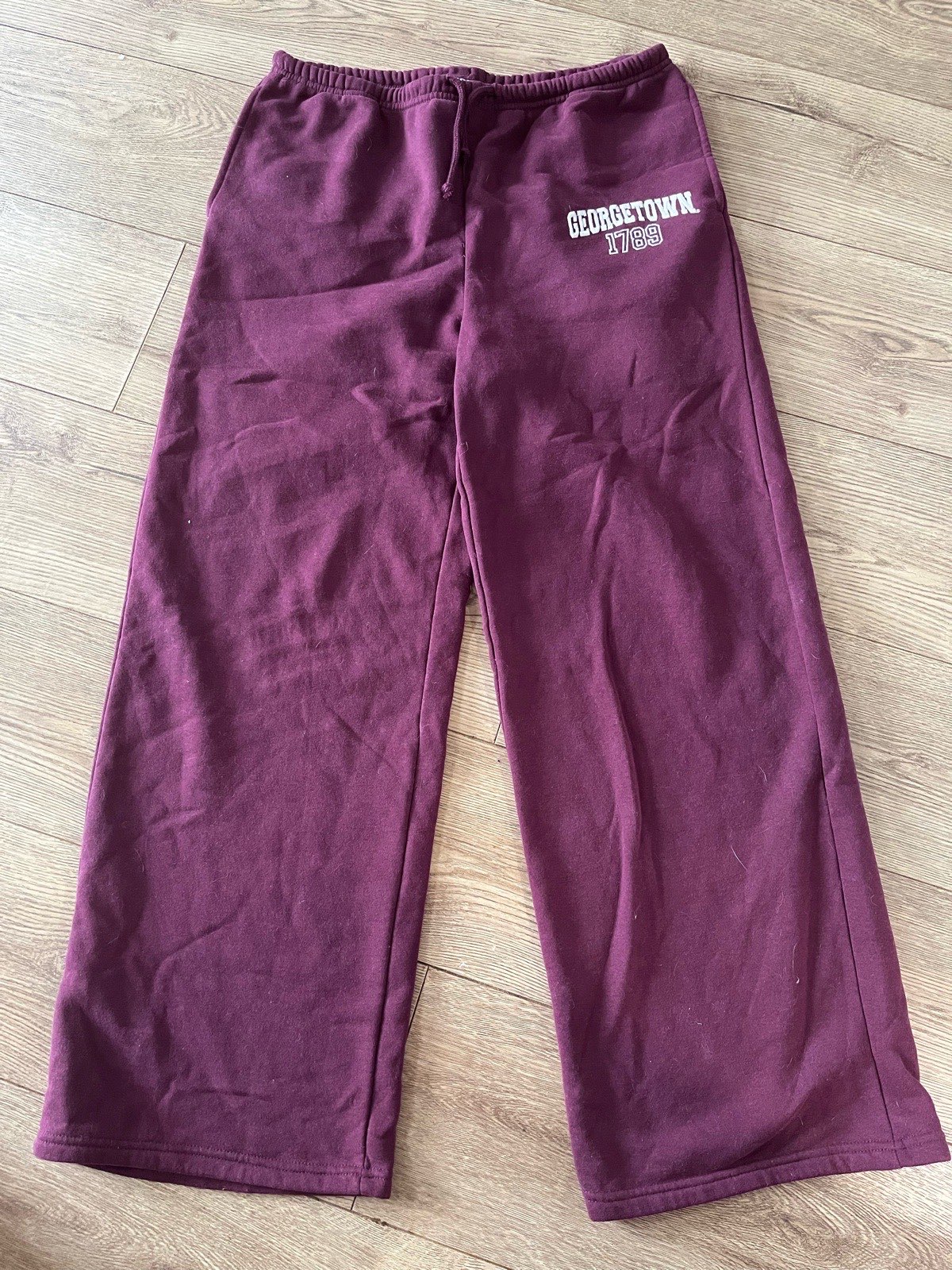 Primark Burgundy Georgetown Wide Leg Sweatpants Joggers - L