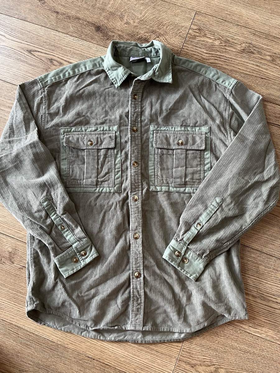 ASOS DESIGN Sage Green Cord Shirt / Shacket - Size S