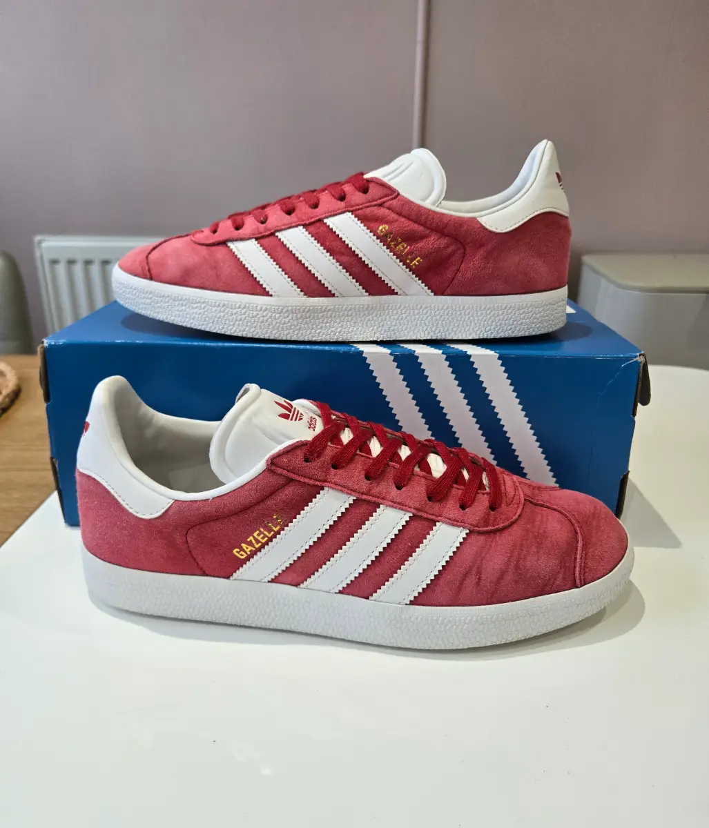 Adidas Gazelle Size Uk 7.5 Light Red Good Condition