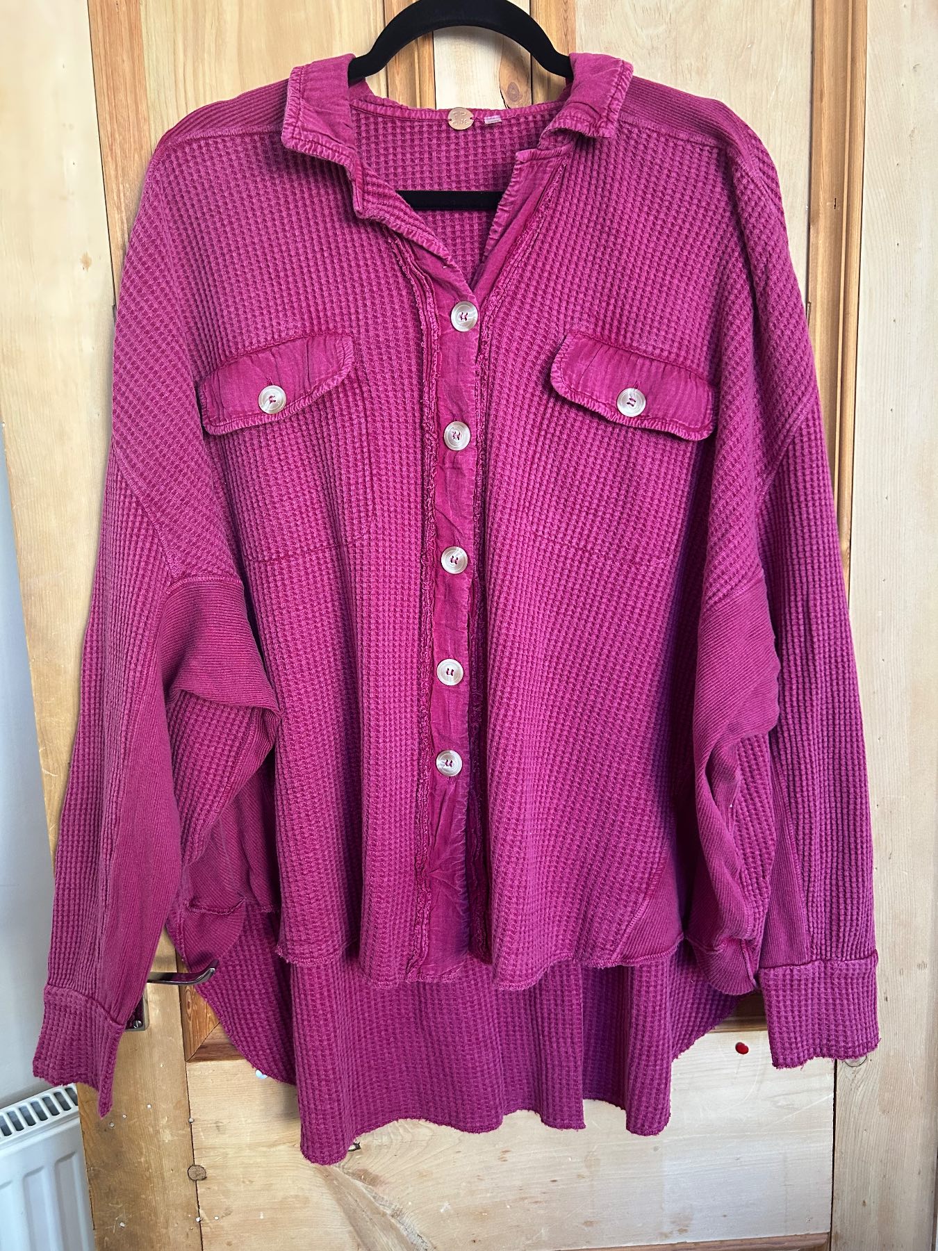 Free People FP One Scout Jacket Waffle Knit Overshirt - Size XS oversized