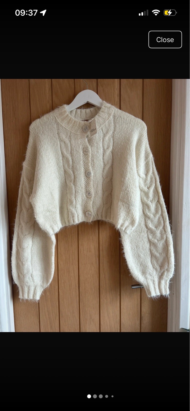 Free People Willow Cardi - Cream Cable Knot Cloud Cardigan - Size S