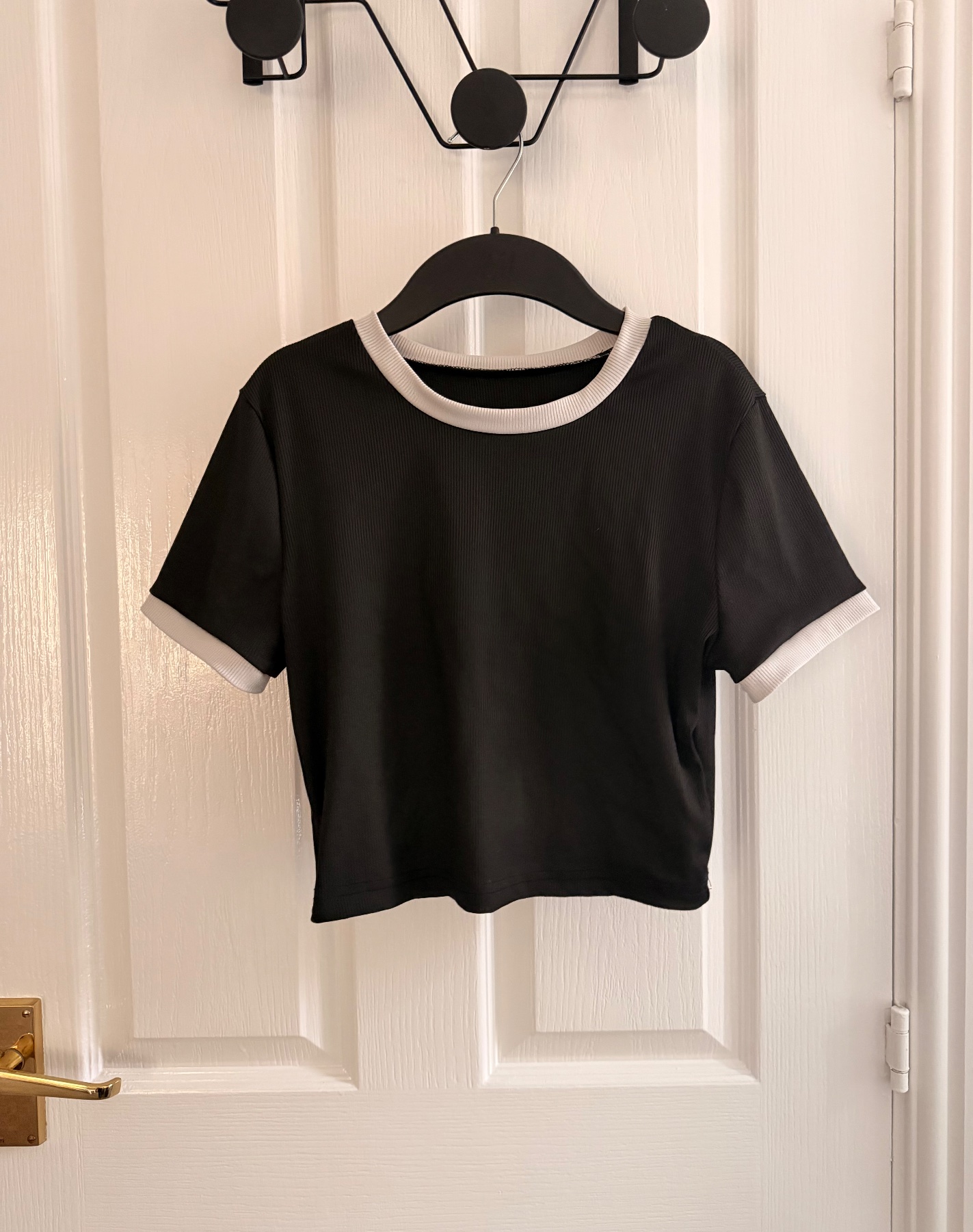 Shein ribbed crop top black size M