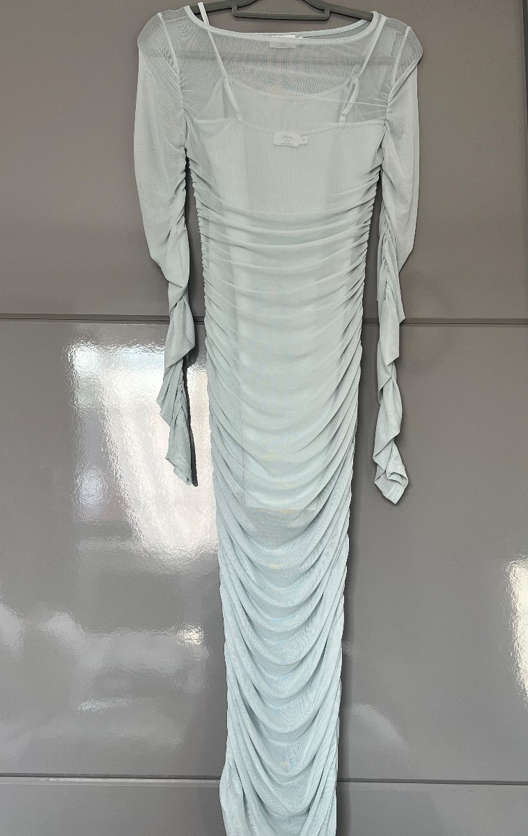 Na KD hanna baby blue dress size 6 draped midi