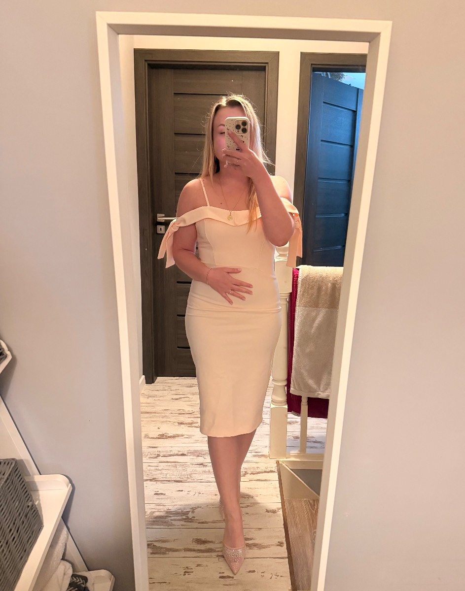 River Island apricot midi dress size UK 8