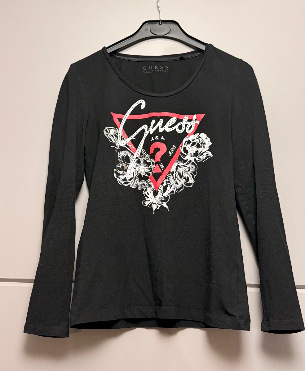 Guess long sleeve black tshirt UK6