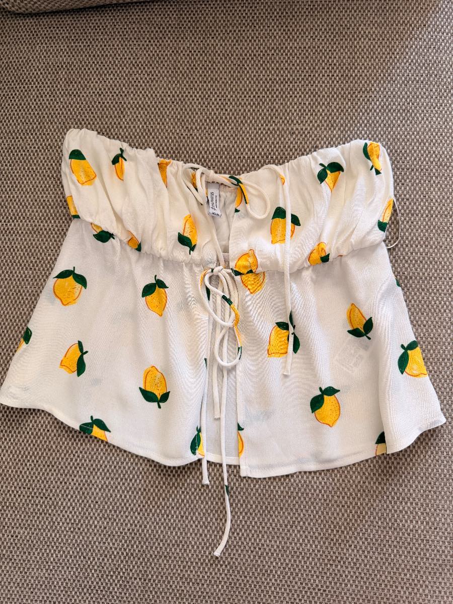 Stradivarius lemon sleeveless top size S