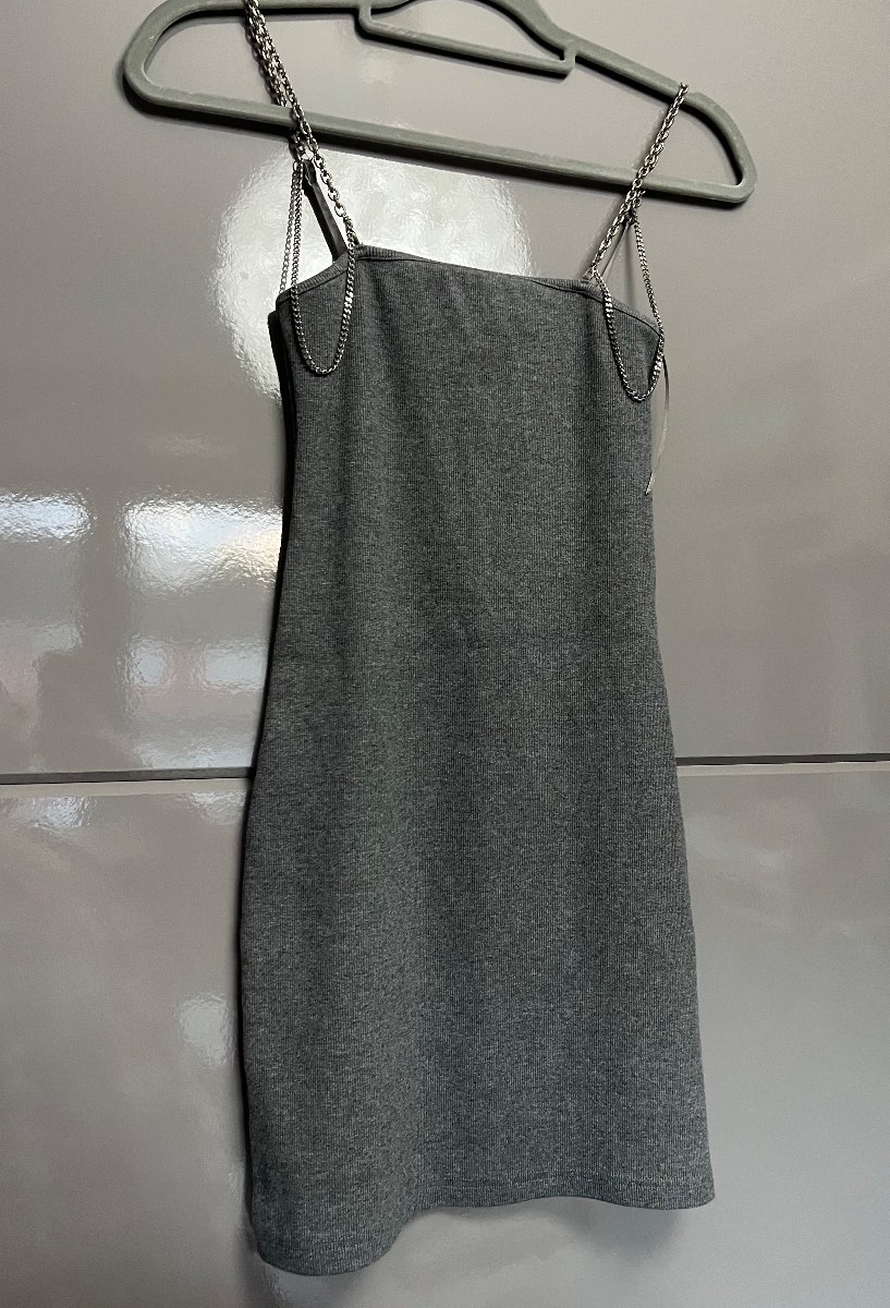 Urban revivo knitted grey slip dress size 6