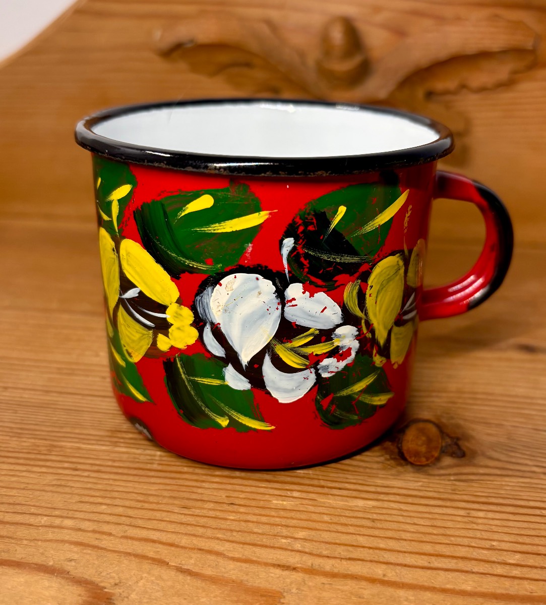 Hand painted Canal art tin mug