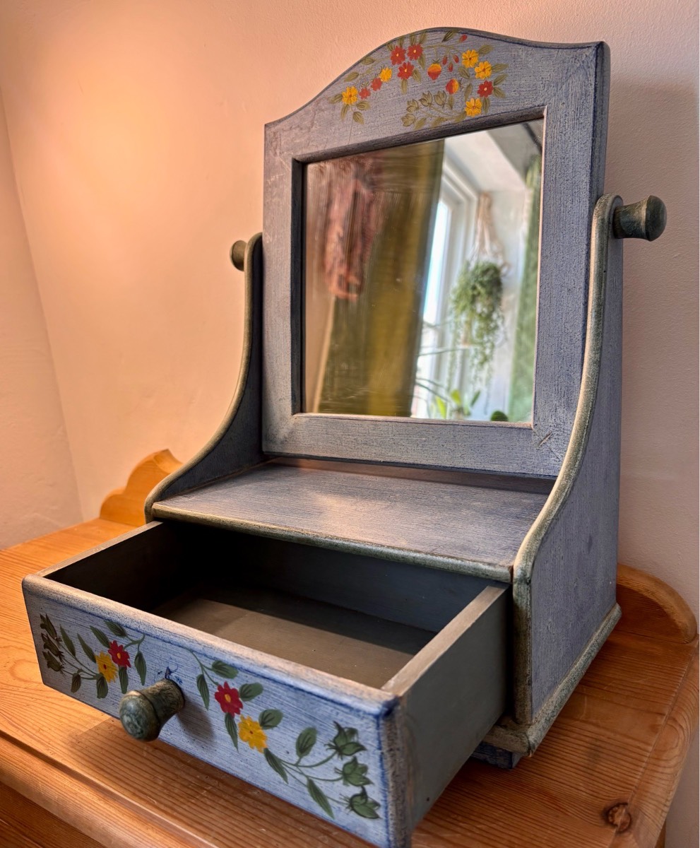 Folk art dressing mirror