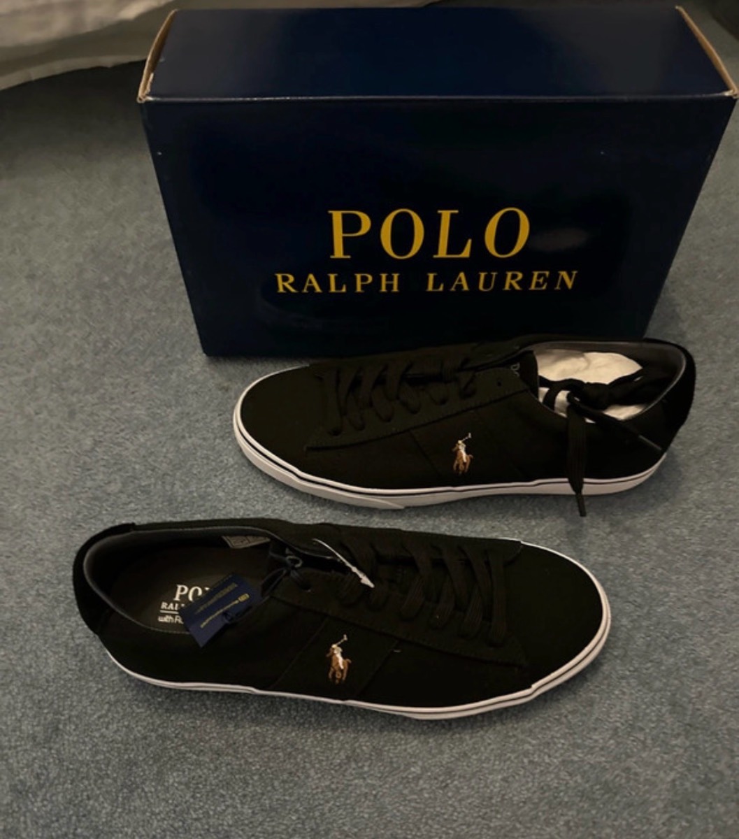 Polo Ralph Lauren Sayer Canvas size 9 trainers in Black