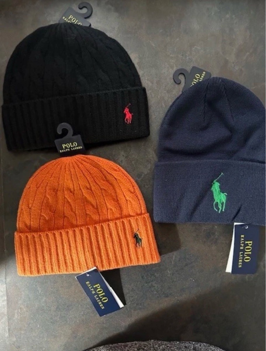Polo Ralph Lauren beanie hat in Orange, Black or, Navy one size BNWT