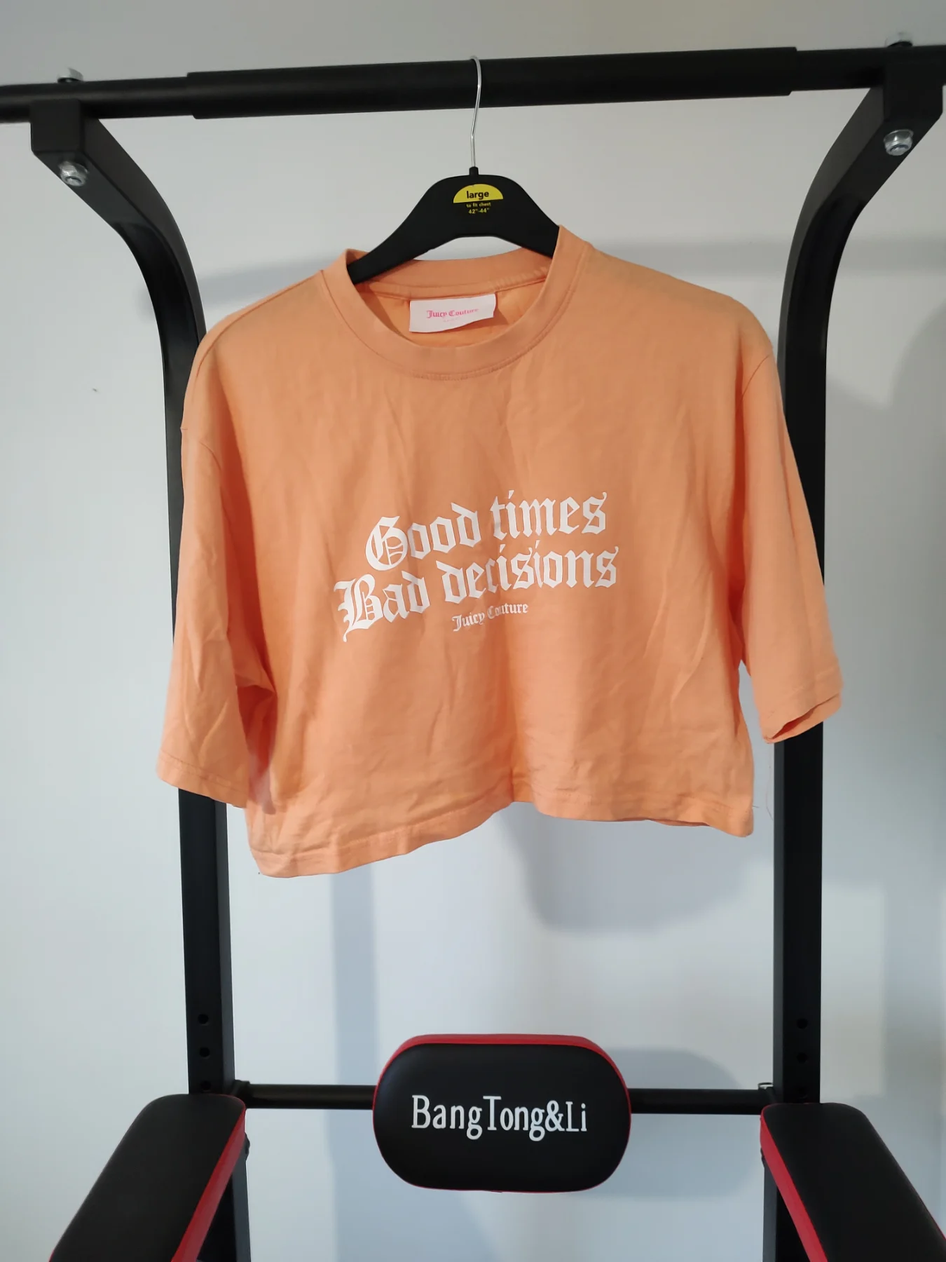 Peach Juicy Couture Cropped Tee In Womens Size Large