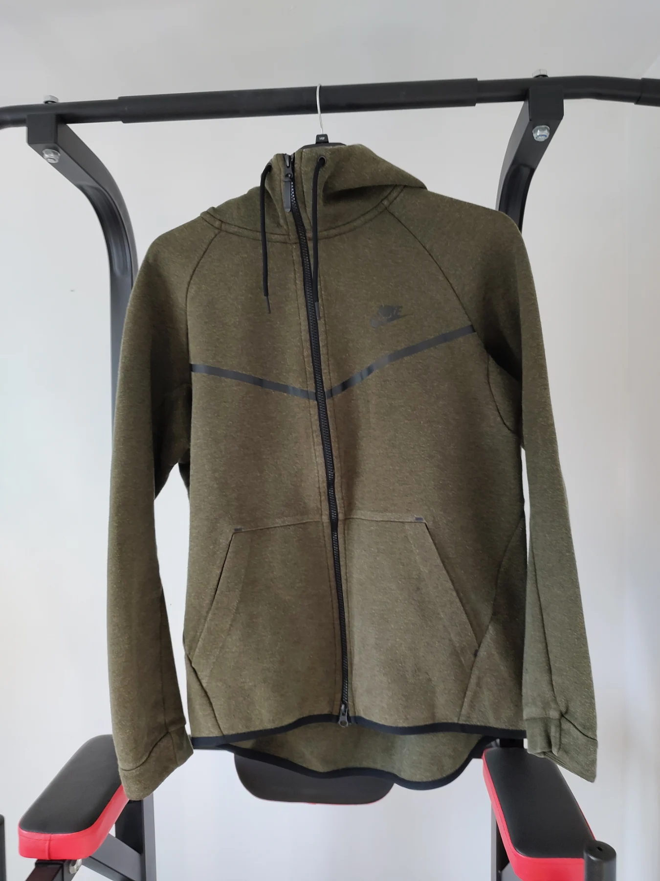 Nike Tech Full Zip Hoodie In Mens Large. Khaki Green Colour