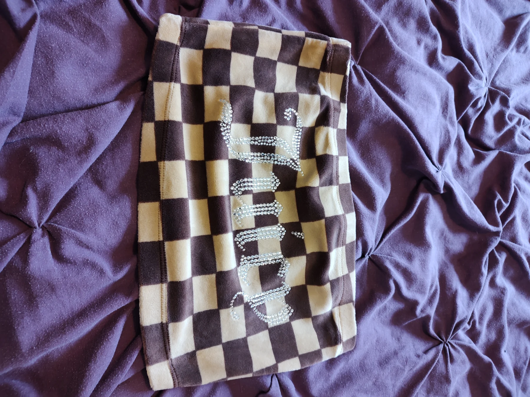 Brown Check Juicy Couture Velour Bandeau In Womens Medium