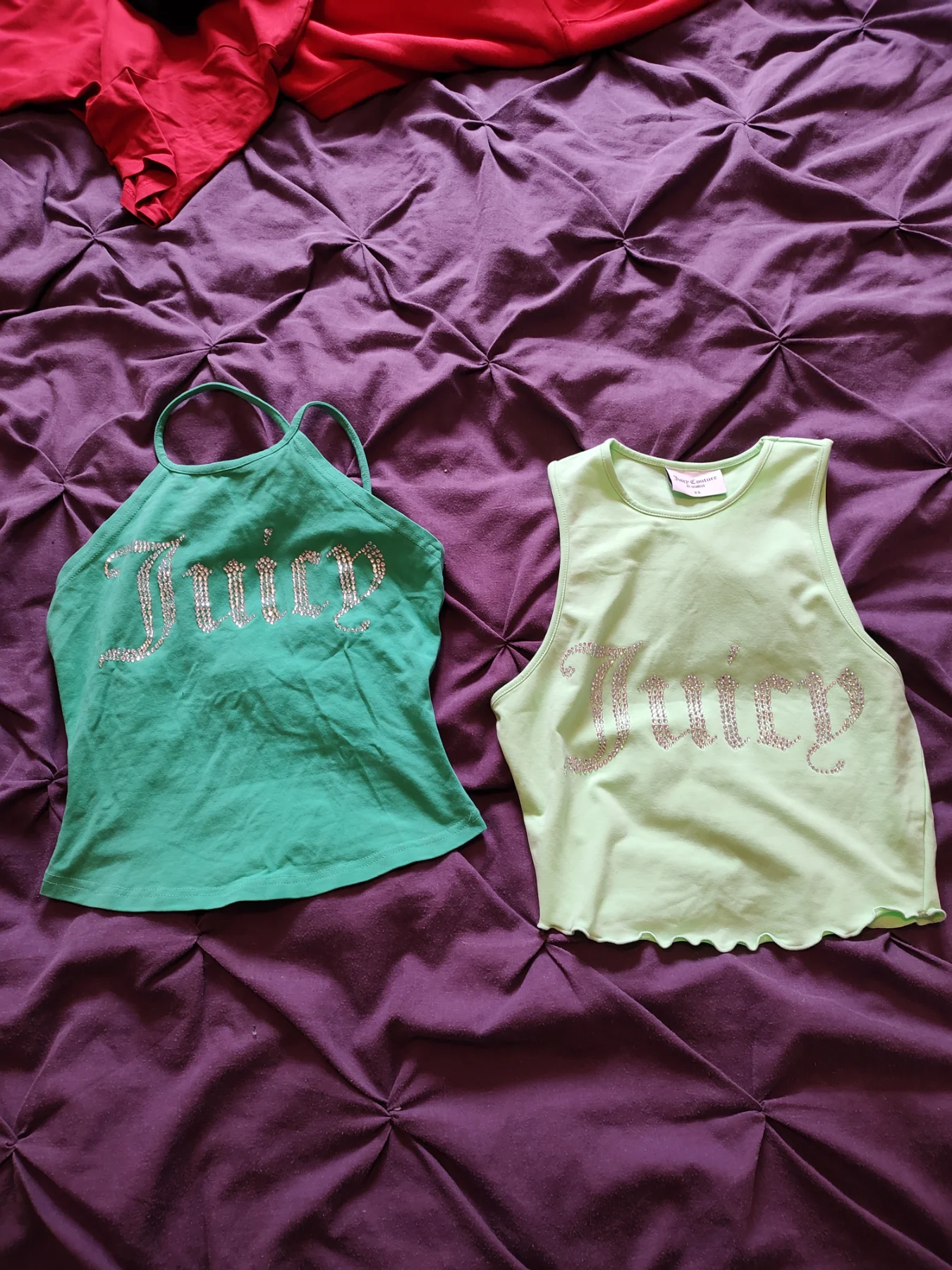 2 x green Juicy Couture tops in women's size XS