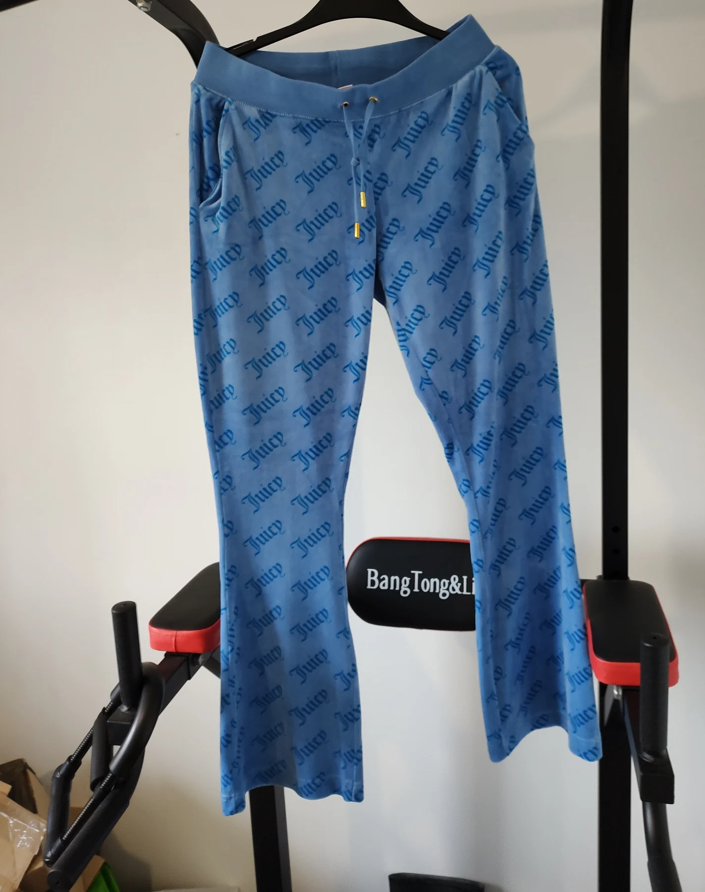 Blue Juicy Couture Velour Flares In Womens Size Medium