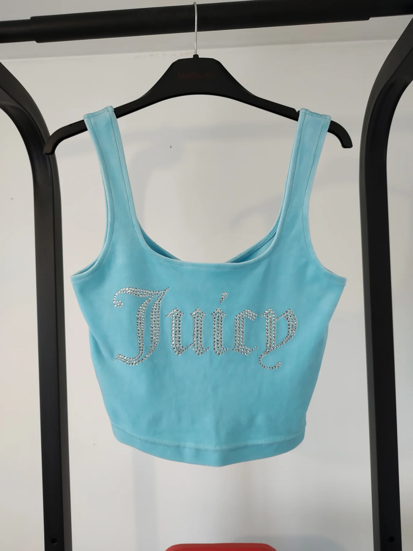 Blue Juicy Couture Velour Strappy Crop Top In Womens Size XS