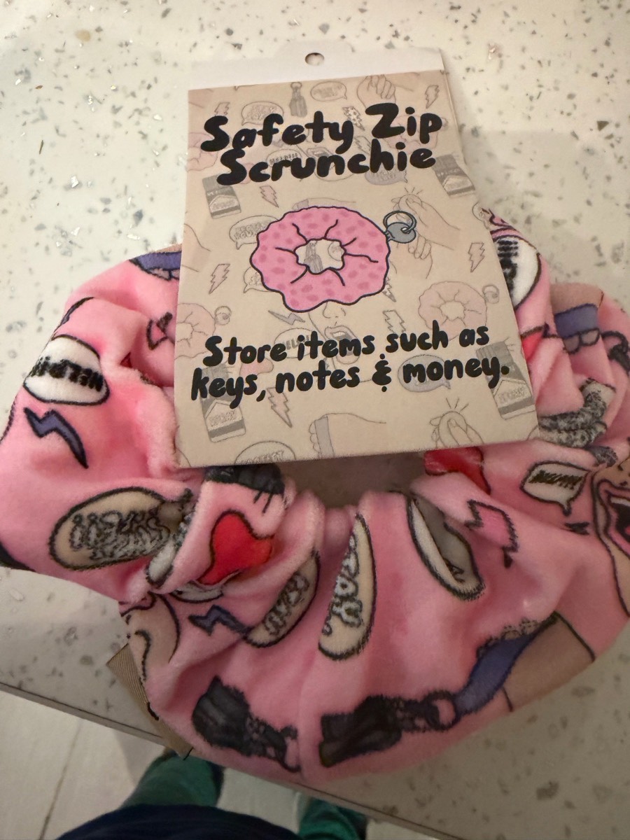 Get personal with your safety zip scrunchie