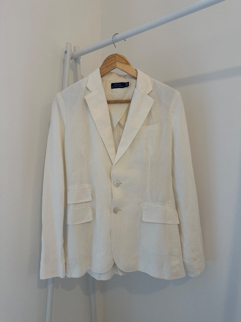 Polo Ralph Lauren Women’s White Linen Blazer - Size 4 (160/88A)
