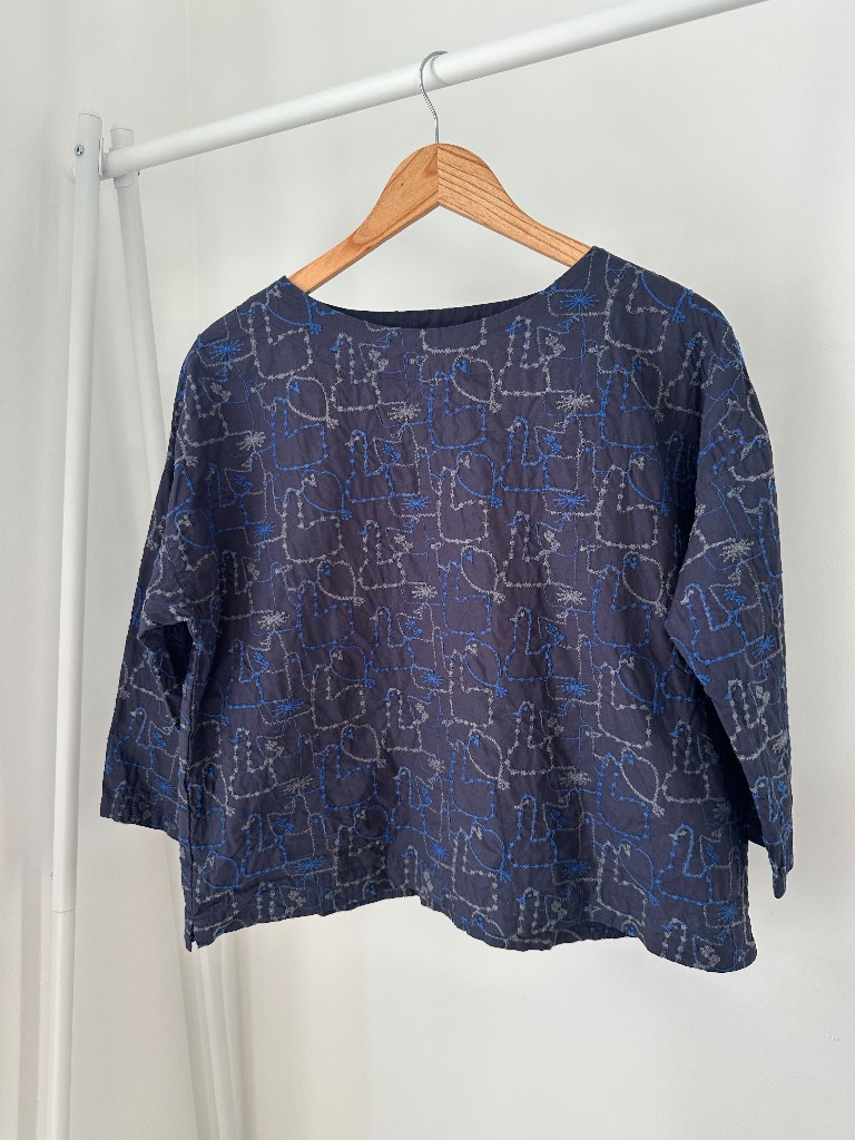 Japanese Brand Women's Embroidered 100% Cotton Top