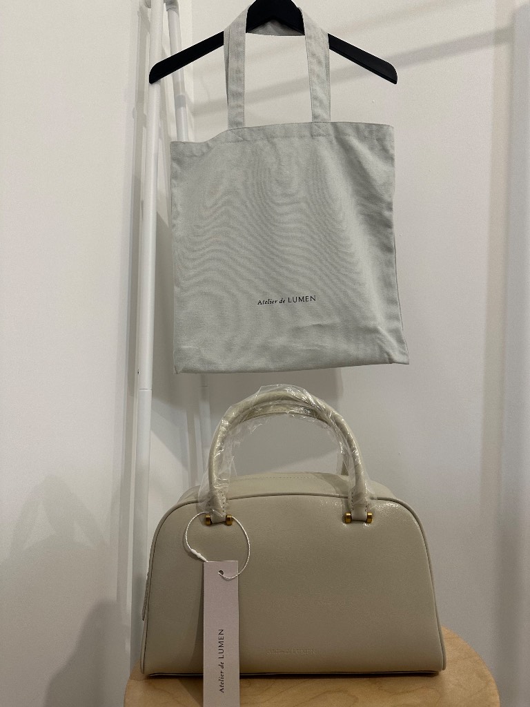 Vintage Atelier de LUMEN Base Tote Leather Bag - Misty White