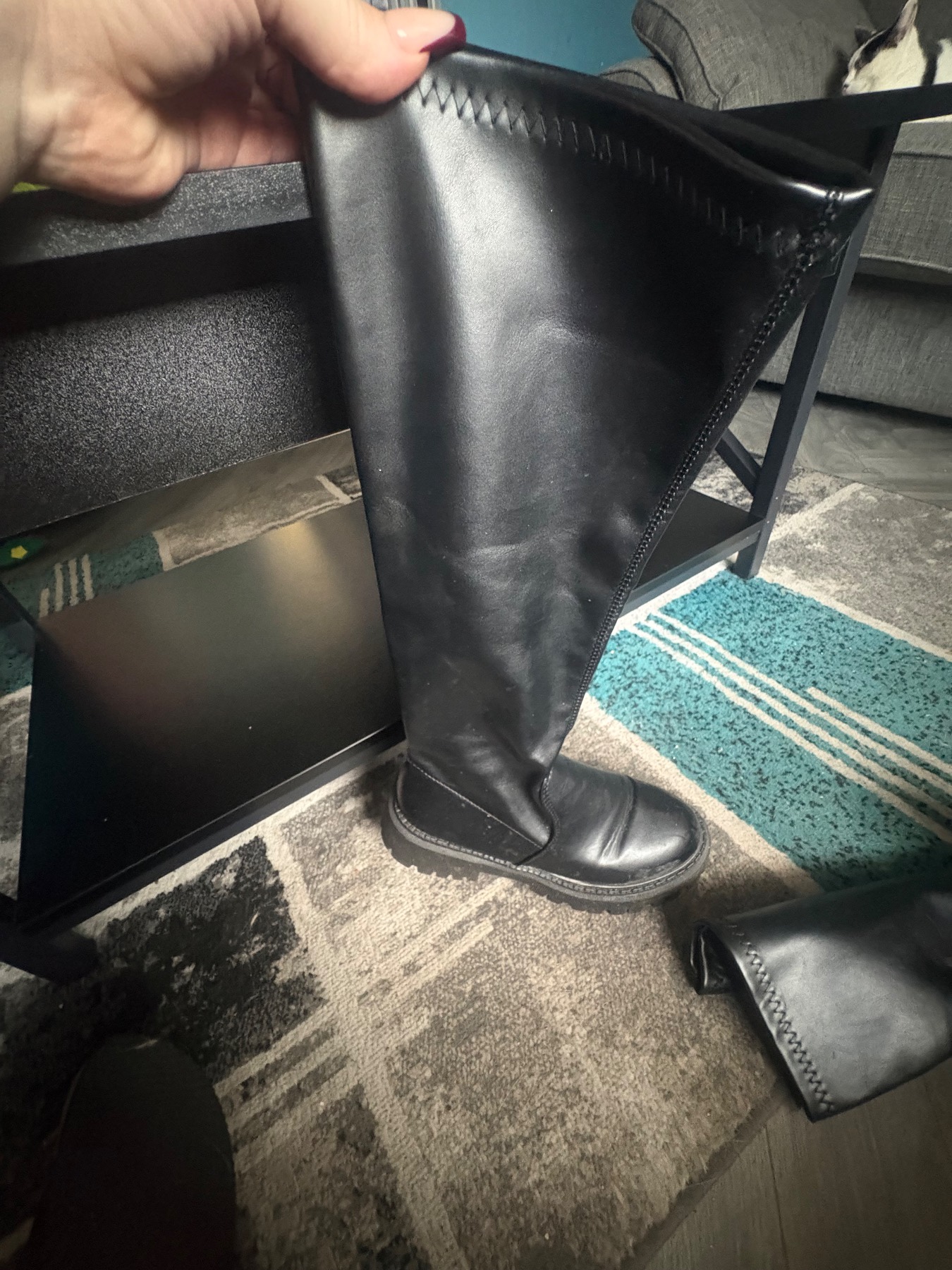 Black knee high boots