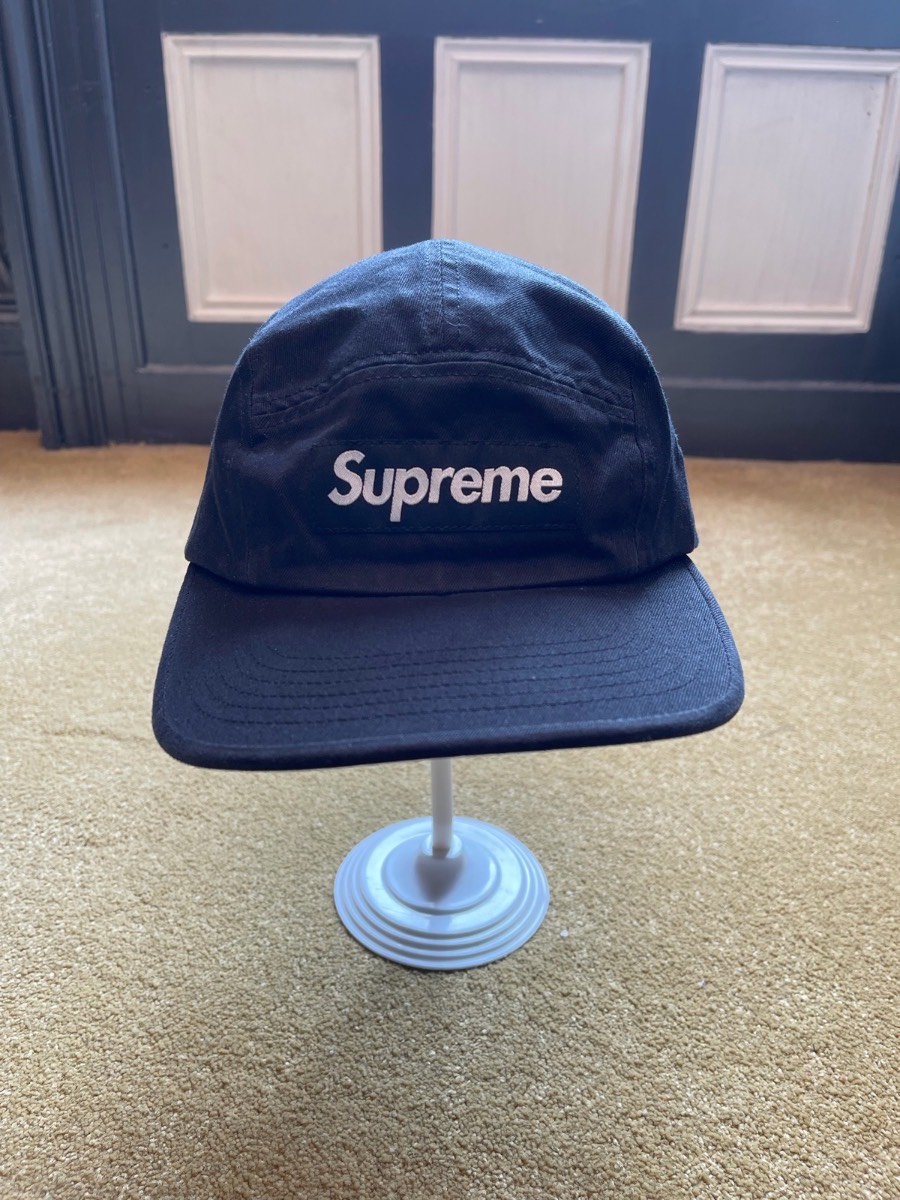 Supreme Washed Chino Twill Camp Cap in Black (SS 2024)