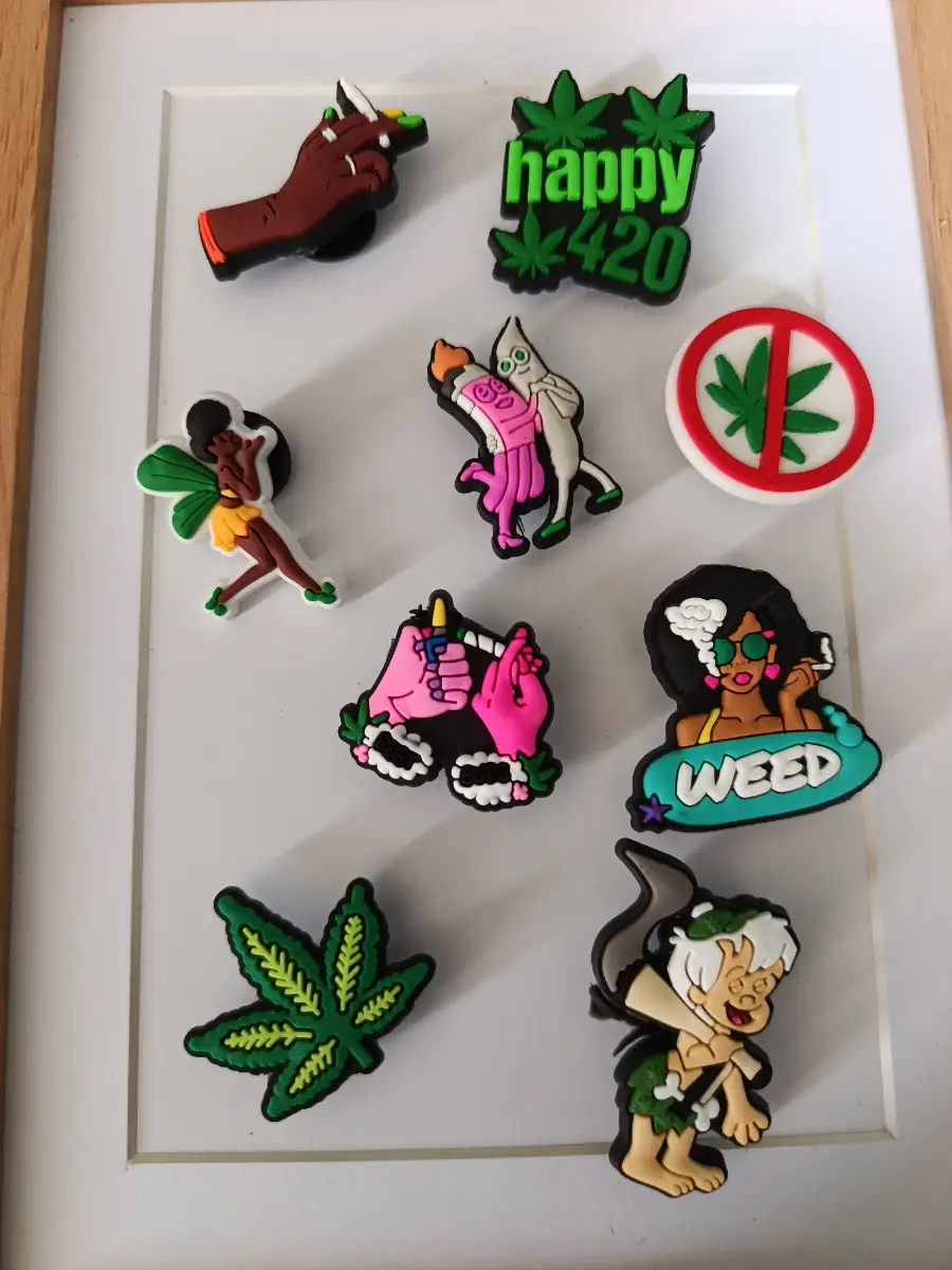 Happy adult green leaf crocs clogs charms jibbits