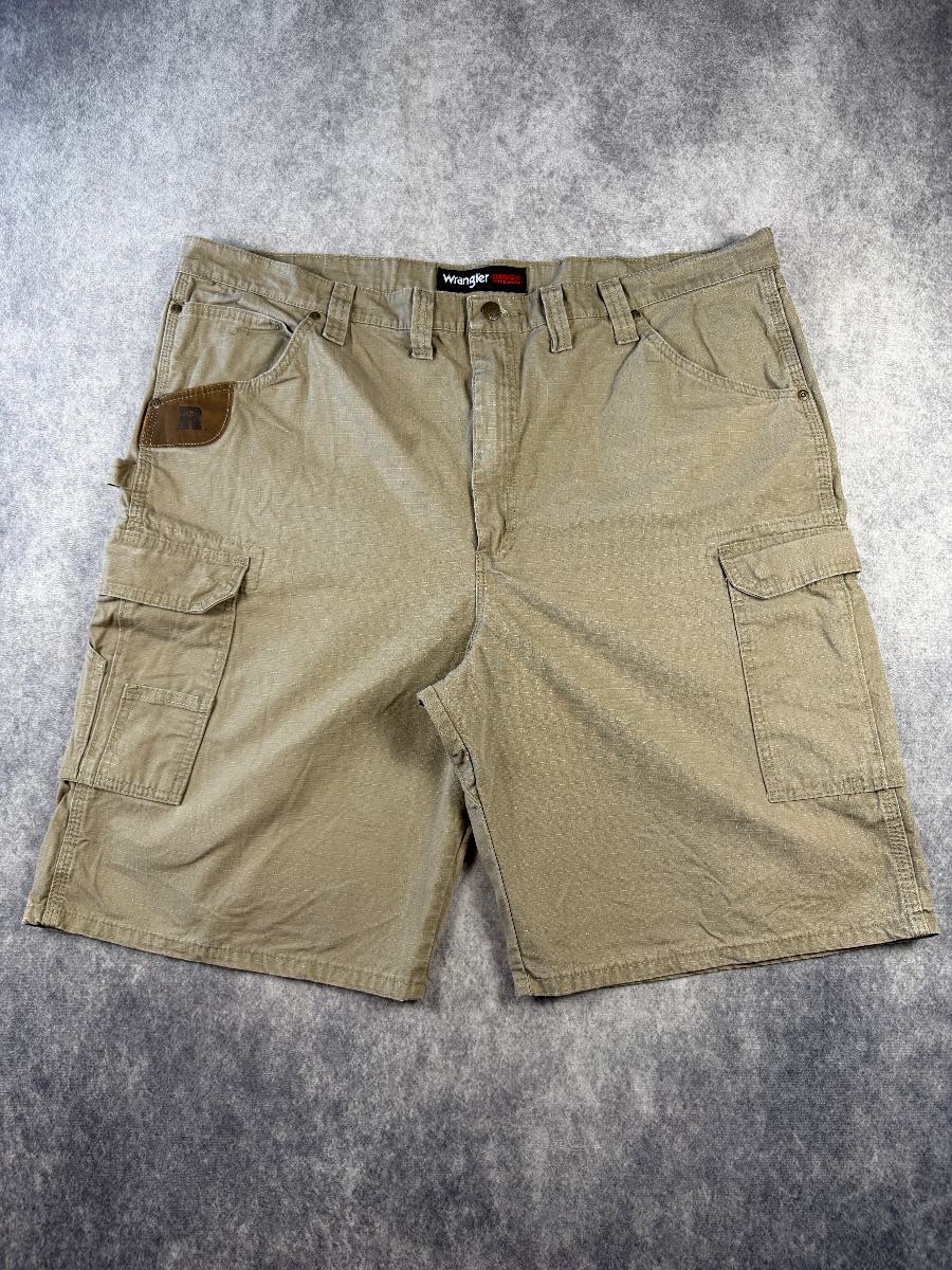 Wrangler Riggs Workwear Ripstop Cargo Shorts Beige Utility Carpenter Size 44