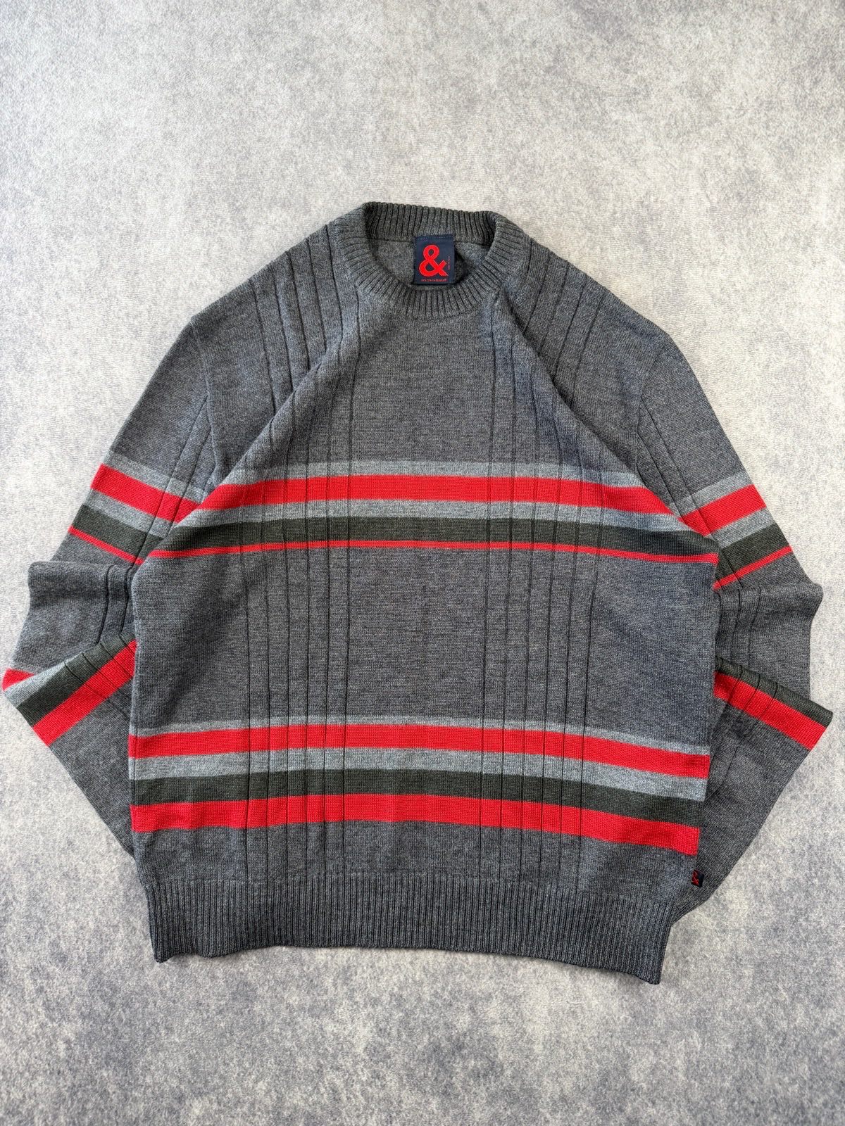 Dolce & Gabbana D&G Grey Merino Wool Blend Striped Jumper Men’s Size M 54