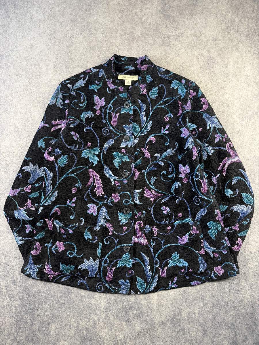 Appleseed’s Floral Tapestry Jacket Womens UK 14 Gobelin Boho Vintage Style