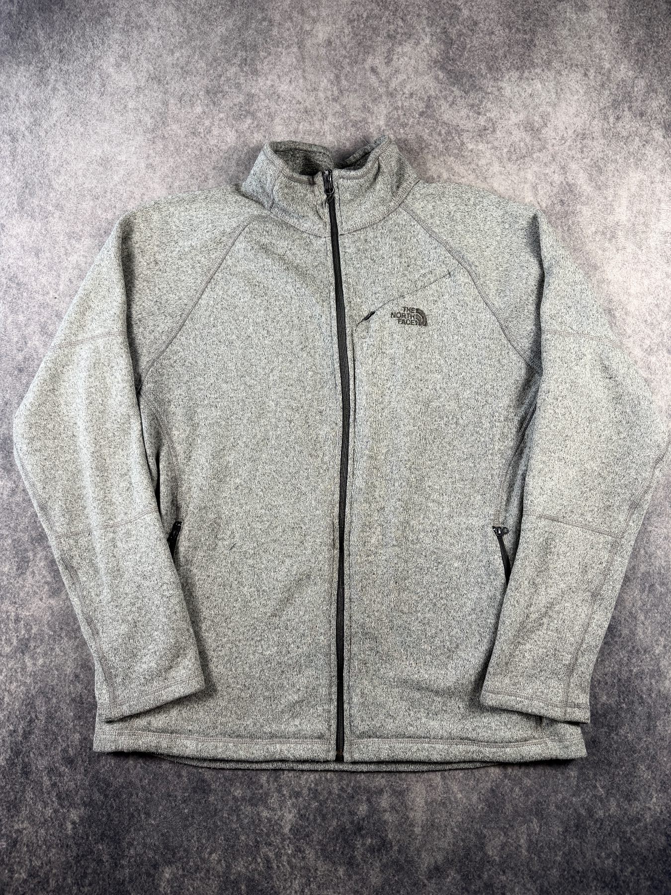 The North Face Men’s Grey Full Zip Sweater Fleece Jacket Size L Large