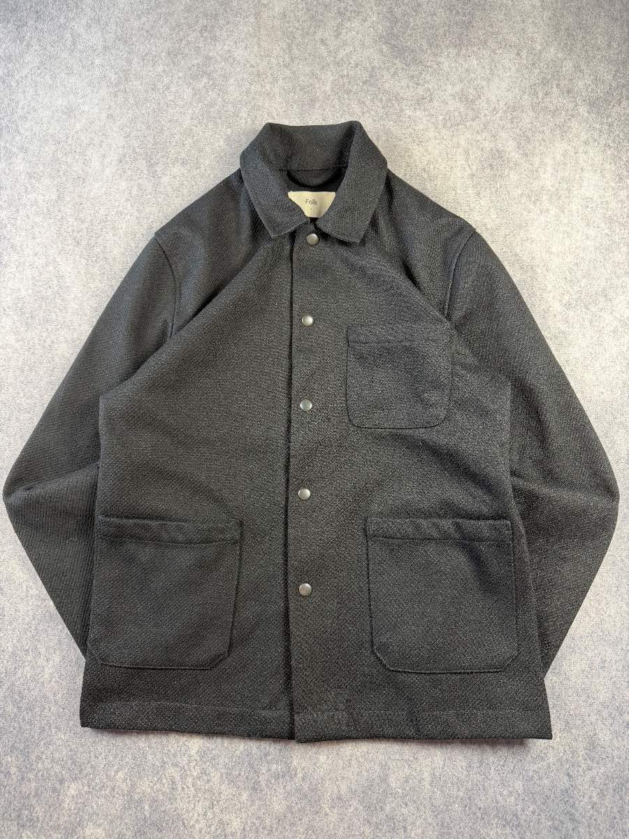 Folk Black Heavyweight Chore Jacket Size M Workwear Oi Polloi Utility Overshirt