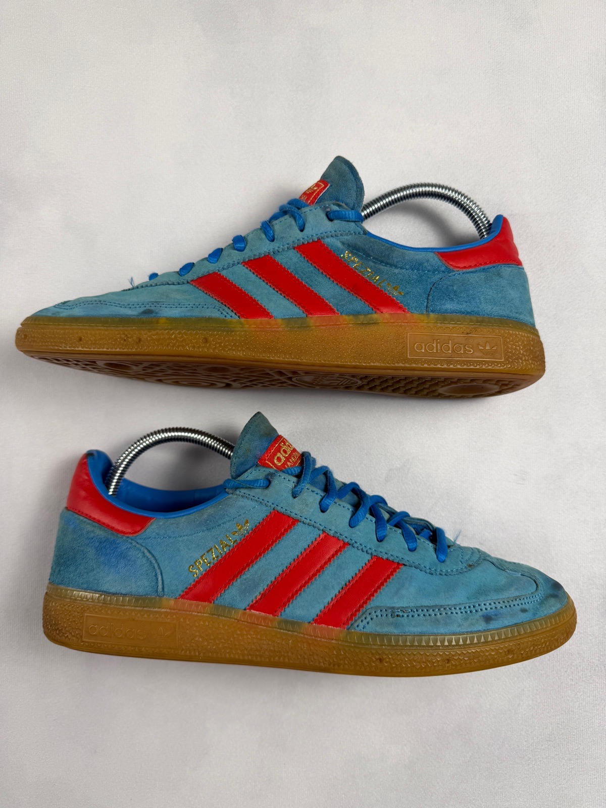 Adidas Spezial Trainers Blue Red Suede Gum Sole UK 8 Terrace Casual