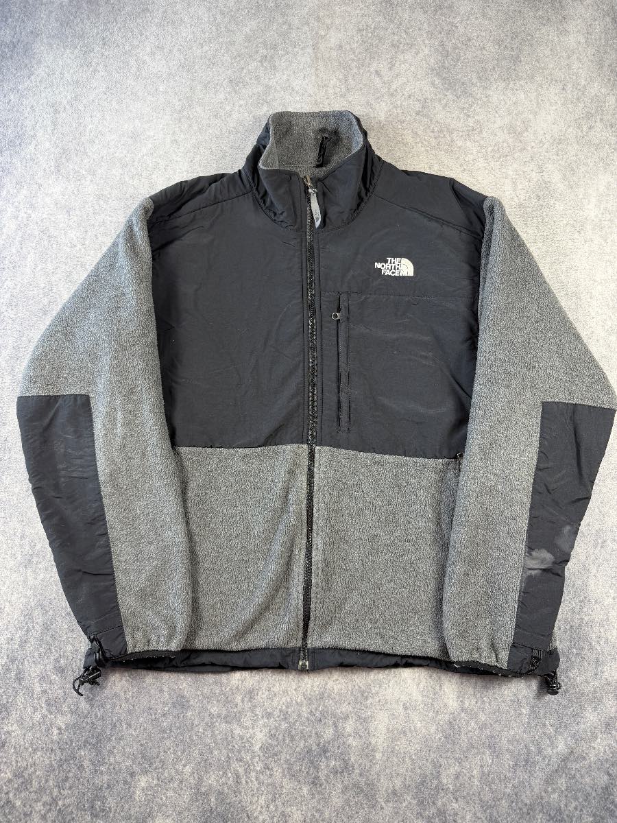The North Face Polartec Fleece Jacket Grey Black Size XL Full Zip Outdoor Gorp