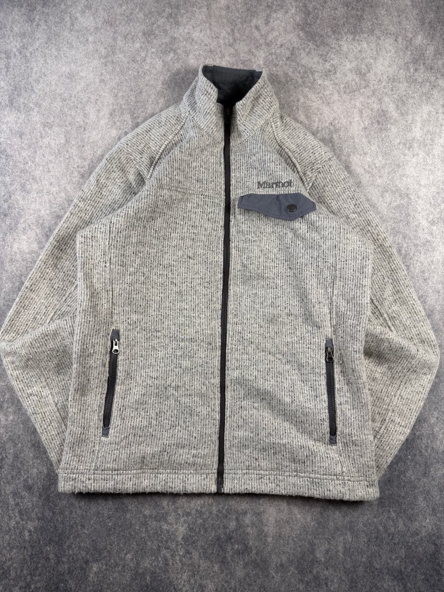 Marmot Poacher Pile Full Zip Jacket Size M Grey Knit Fleece Lined Outdoor