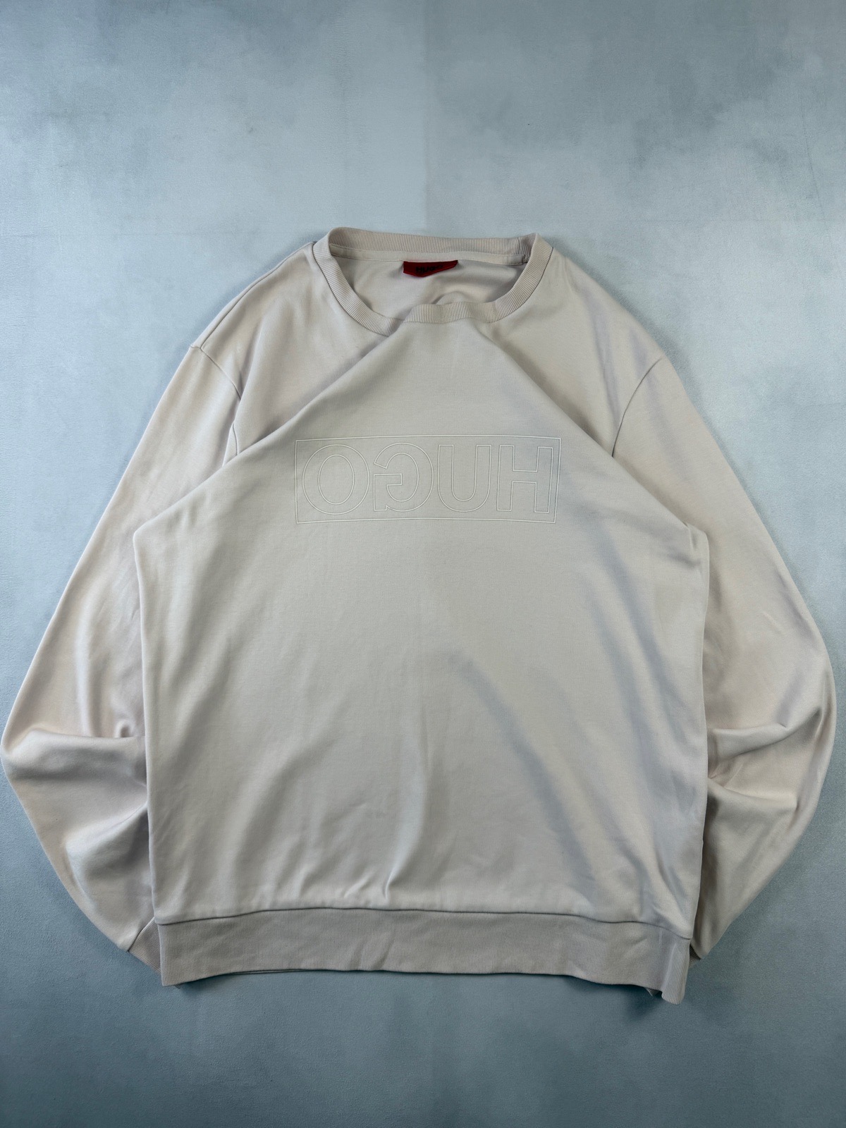 HUGO Hugo Boss Pale Pink Tonal Logo Sweatshirt Size M