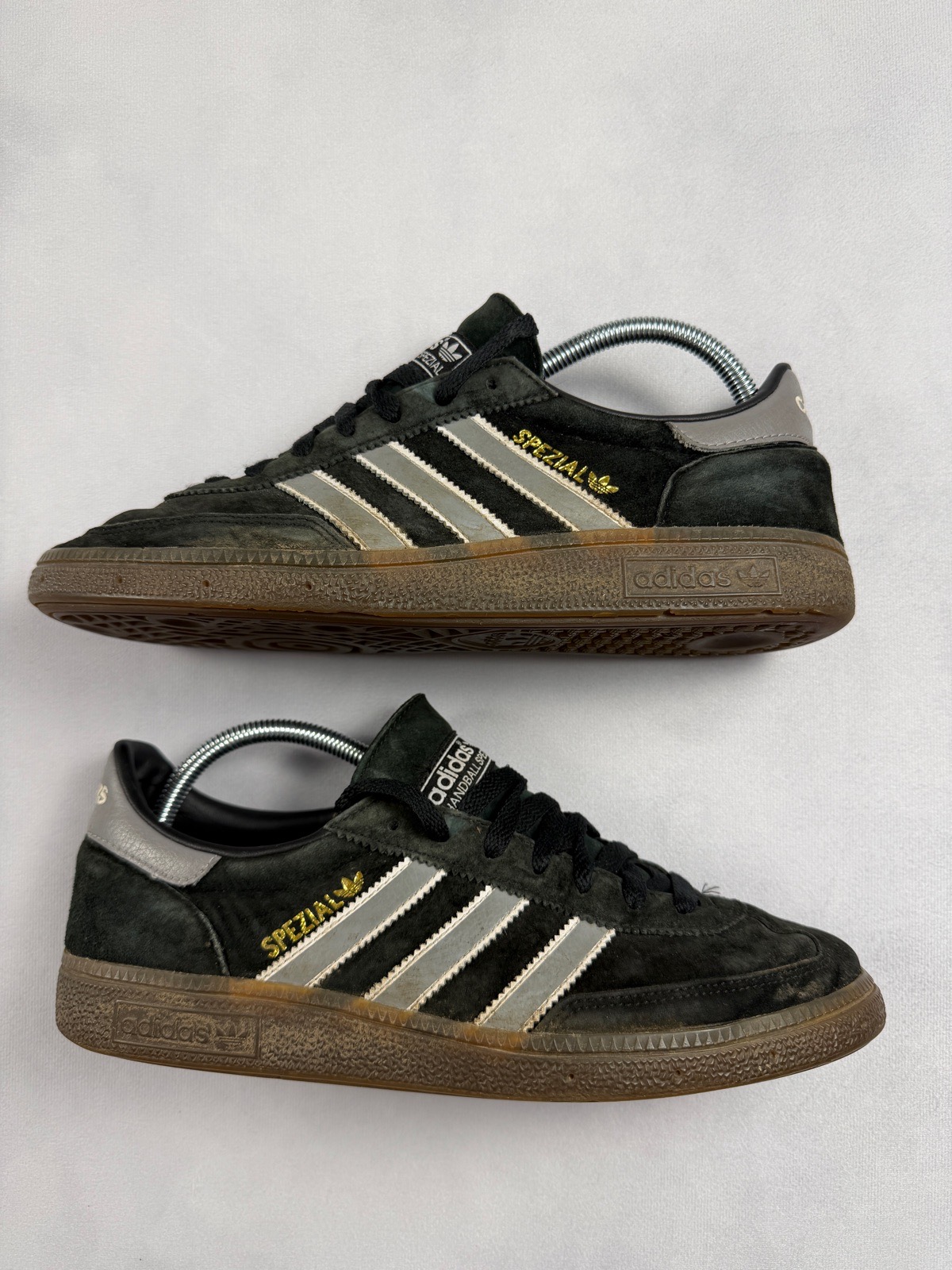 Adidas Handball Spezial Black Suede Trainers UK 8 Gum Sole Retro Terrace