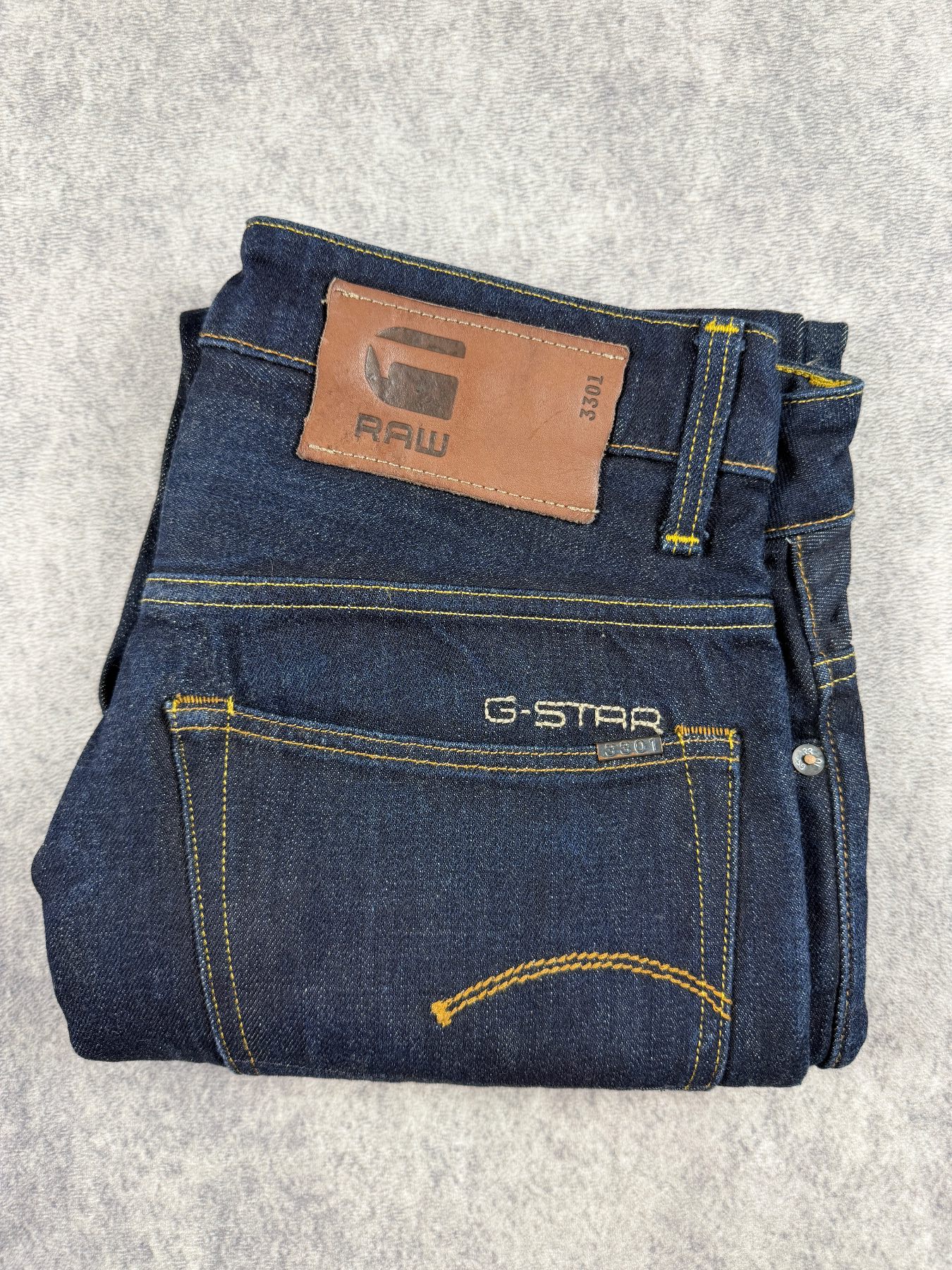 G-Star RAW 3301 Low Tapered Jeans W29 L30 Dark Blue Denim