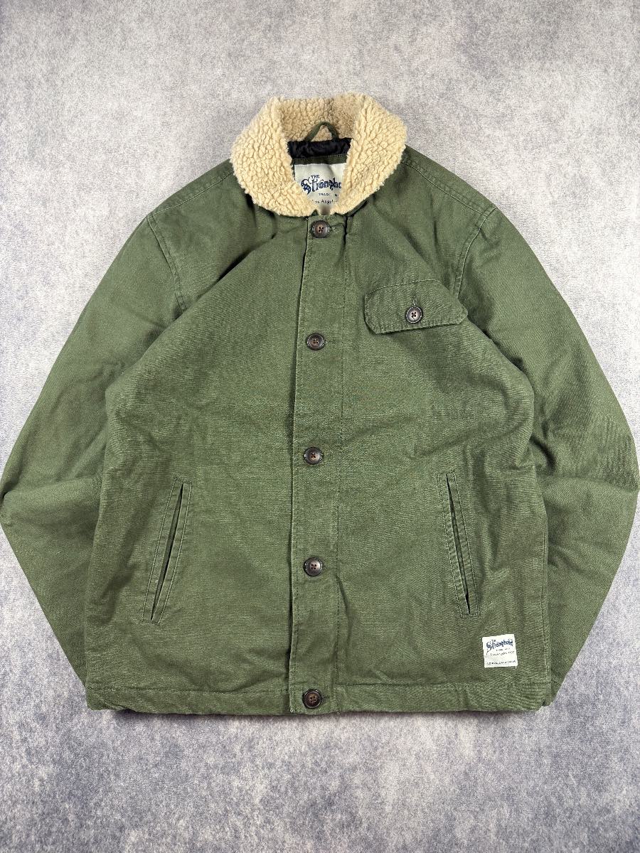 The Stronghold Chore Jacket Size S Olive Green Workwear Oi Polloi Sherpa Collar