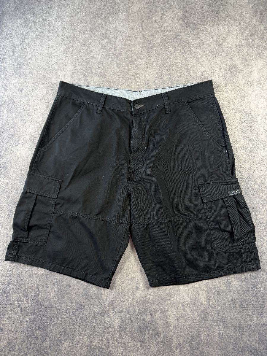 Wrangler Cargo Shorts W38 Black Workwear Utility Cotton
