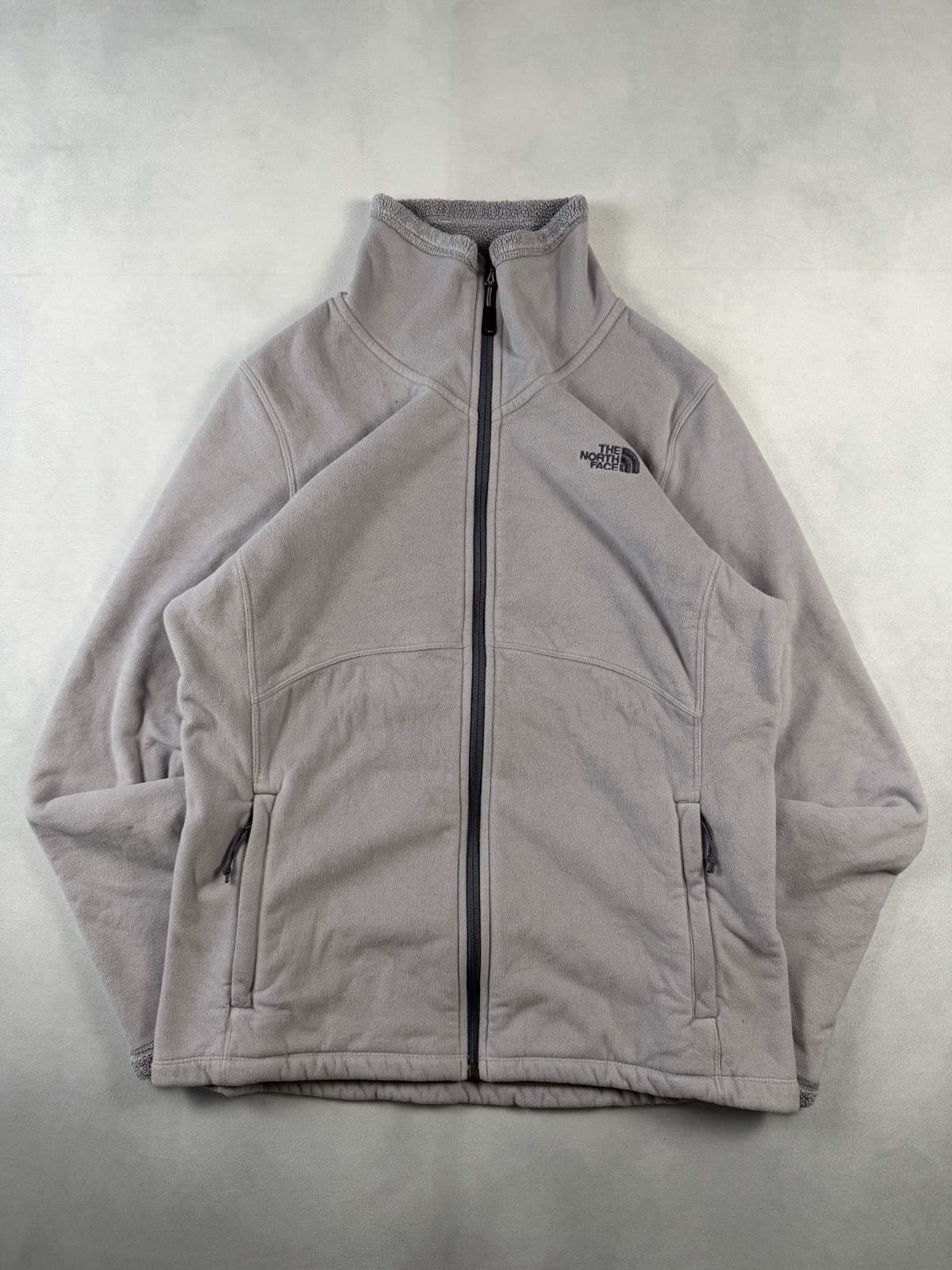 The North Face Grey Suede Effect Full Zip Fleece Jacket Women’s UK 12 14 Outdoor
