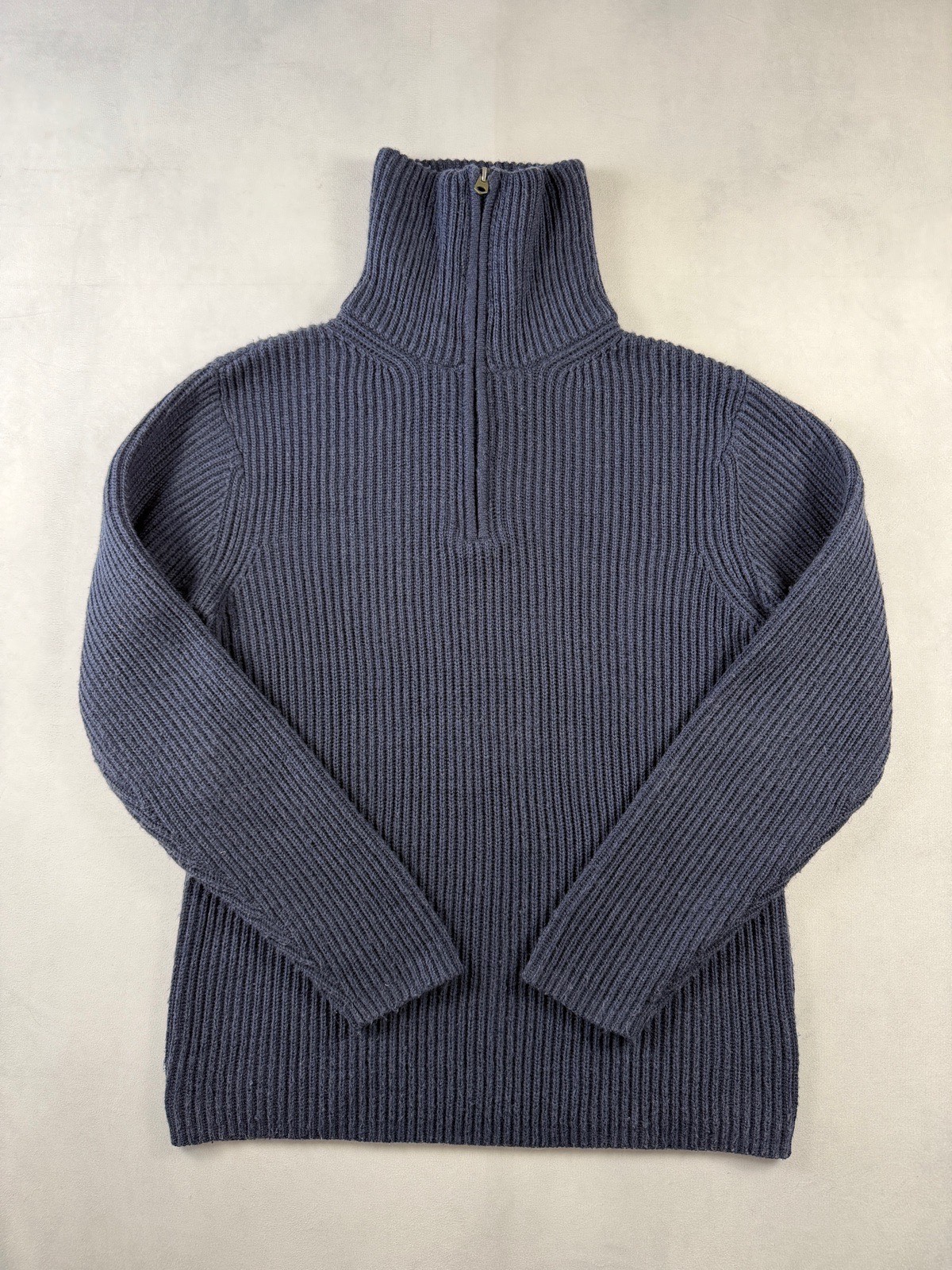 G-Star RAW Men’s M Blue Chunky Rib Knit Half Zip Jumper High Neck