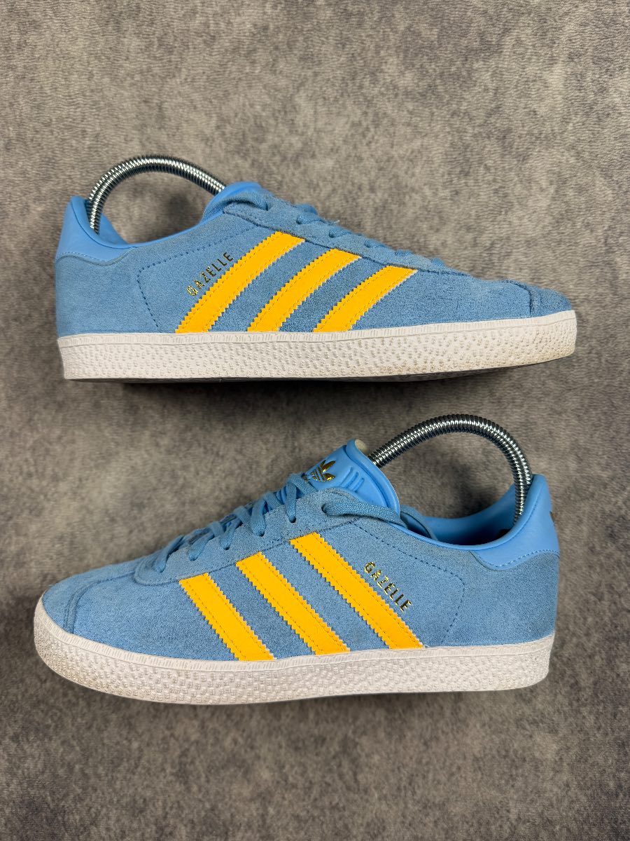 Adidas Gazelle Trainers Blue Yellow Suede UK 4.5 EU 37⅓ Casual Terrace